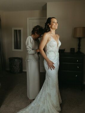 Zavana Bridal Ivory Beaded Lace Bridal Gown